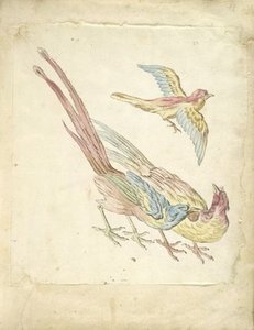 Small Bird In Flight Above Two Pheasants — Jean-baptiste Oudry, Baroque