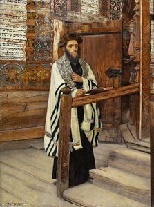Lesender Rabbiner Im Vorhofe Des Tempels — Isidor Kaufmann