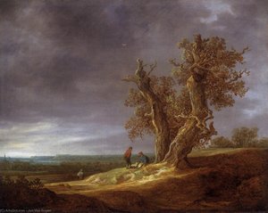 Landscape With Two Oaks — Jan Josephszoon Van Goyen, Dutch Golden Age