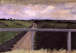 Landscape With Railway Tracks — Gustave Caillebotte