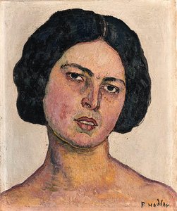 Woman's Head On A Yellow Background — Ferdinand Hodler