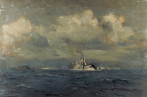 Dazzled Ships At Night — Norman Wilkinson