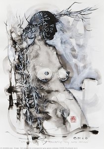 Girl Masked In A Transparent Gray Gauze Costume (covid-19 Artwork No.1) — Alfred Freddy Krupa