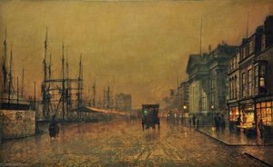 The Custom House, Liverpool, Looking North — John Atkinson Grimshaw