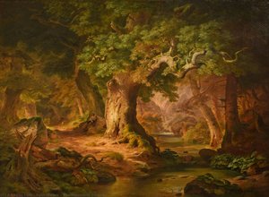 The Mountain Stream — Paul Weber, Hudson River School