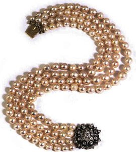 A Cultured Pearl And Diamond Choker — Henry Charles Fox