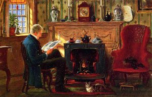 Examining Illustrations By The Fire — Edward Lamson Henry
