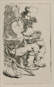 A Beggar Warming His Hands Over A Chafing Dish — Rembrandt Van Rijn
