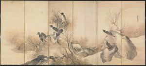 Heron and Spring Willows; Magpies in Autumn