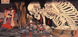 Mitsukini Defying The Skeleton — Utagawa Kuniyoshi