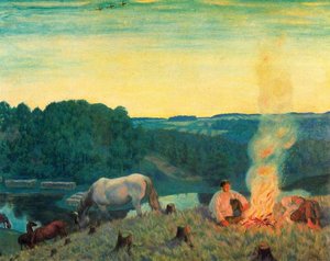 Bonfire — Boris Mikhailovich Kustodiev