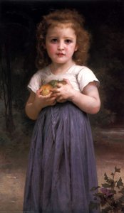 Little Girl Holding Apples In Her Hands — William-adolphe Bouguereau