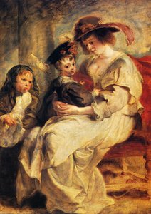 Helene Fourment With Two Of Her Children Claire Jeanne And Francois — Peter Paul Rubens