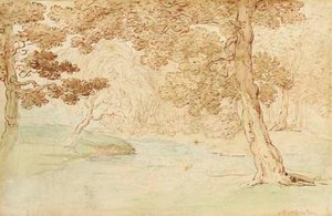 Landscape Study With Figures Resting Beneath A Tree — Thomas Rowlandson