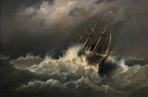 ‘hms Lord Warden’ On Her Passage From Queen's Ferry New Brunswick To Portsmouth, Crossing Over The Brown Ridge Shoal, North Sea (captain, Ralph P. Cator) — Richard Brydges Beechey