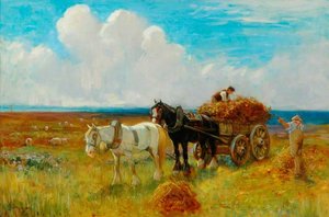 Hay Cart Pulled By Two Horses — John Atkinson Ii