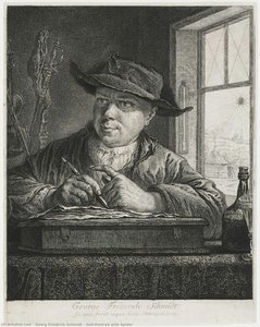 Self-portrait With Spider — Georg Friedrich Schmidt