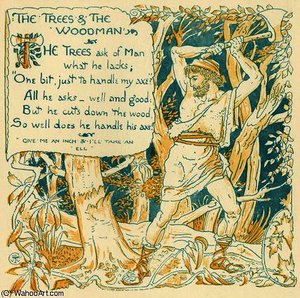 The Trees And The Woodman — Walter Crane