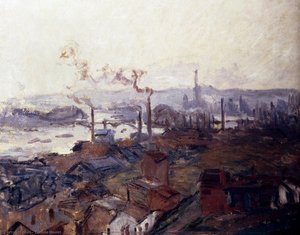 General View Of Rouen From St.catherines Bank — Claude Monet