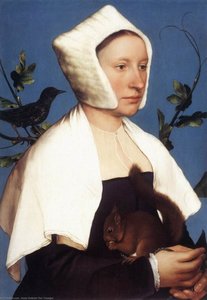 Portrait Of A Lady With A Squirrel And A Starling — Hans Holbein The Younger, Northern Renaissance