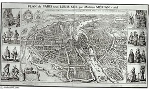 Birds Eye Plan Of Paris — Matthäus The Elder Merian