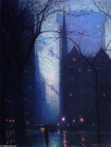 Fifth Avenue At Twilight — Lowell Birge Harrison
