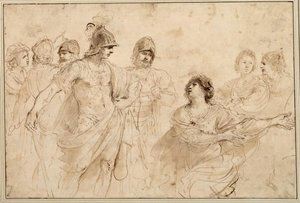 Abigail Besänftigt Den Zorn Davids Durch Geschenke — Guercino