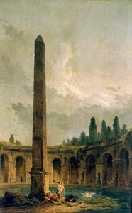 Decorative Landscape With An Obelisk — Hubert Robert