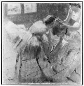 Three Dancers Preparing For Class — Edgar Degas, Impressionism