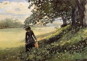 Young Woman With A Parasol — Winslow Homer, American Romanticism