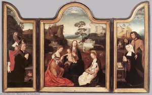 Virgin And Child With St Catherine And St Barbara — Master Of The Holy Blood