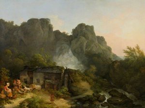 Lodore Waterfall, Near Keswick — Philip James De Loutherbourg