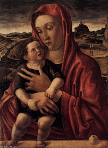 Madonna, With Child Standing On A Parapet — Giovanni Bellini, Early Italian Renaissance