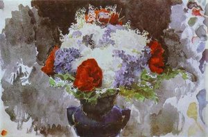 Flowers In A Blue Vase — Mikhail Vrubel