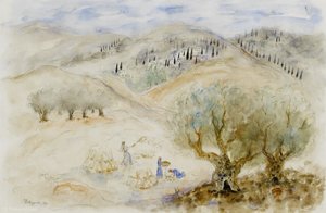 Olive Harvest In Nazareth, (1936) — Reuven Rubin