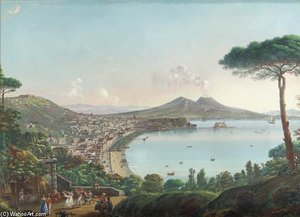 The Bay Of Naples With An American Frigate