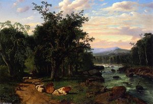 A Pastoral Landscape — Louis Remy Mignot