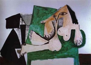 Nude Queen Of The Amazons With Servant — Pablo Picasso