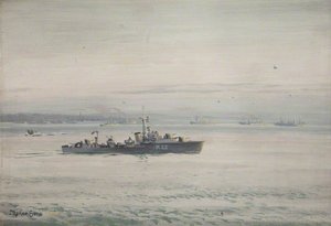 Destroyer Off The Normandy Beaches — Stephen Bone