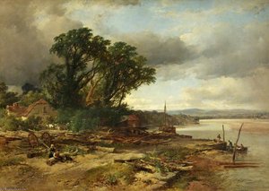 The River Avon — John James Syer, Impressionism