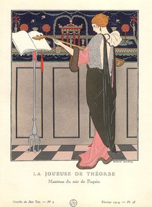La Joueuse De Theorbe — Georges Barbier