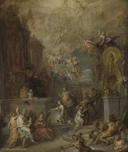 Allegorie Op Het Afscheid Van Willem Iii Van Amalia Van Solms Na De Overdracht Van Het Regentschap Aan De Staten-generaal — Theodoor Van Thulden