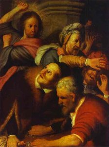 Christ Drives Money-changers From The Temple — Rembrandt Van Rijn, Baroque