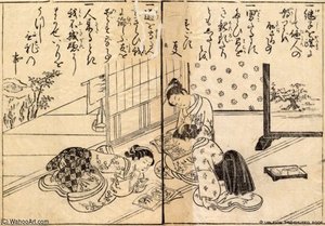 Kolme Naista Interiöörissä. Fuzoku-ga — Suzuki Harunobu