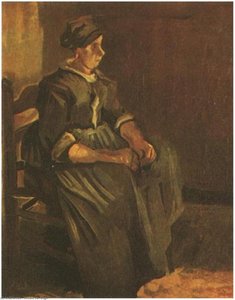 Peasant Woman Sitting On A Chair — Vincent Willem Van Gogh, Post-impressionism