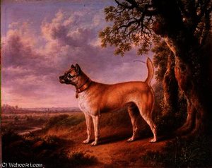 A Terrier On A Path In A Wooded Landscape — Charles Towne
