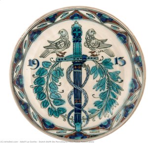 Dutch Delft De Porceleyne Fles Peace Palace Plate — Adolf Le Comte