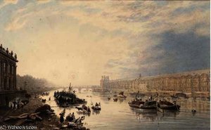The Louvre From The Seine, Paris — Frederick Nash