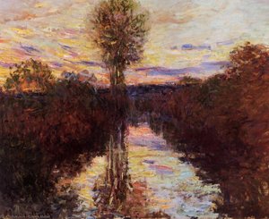 The Small Arm Of The Seine At Mosseaux, Evening — Claude Monet