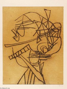 Abstract Self-portrait — Lajos Vajda, Expressionism